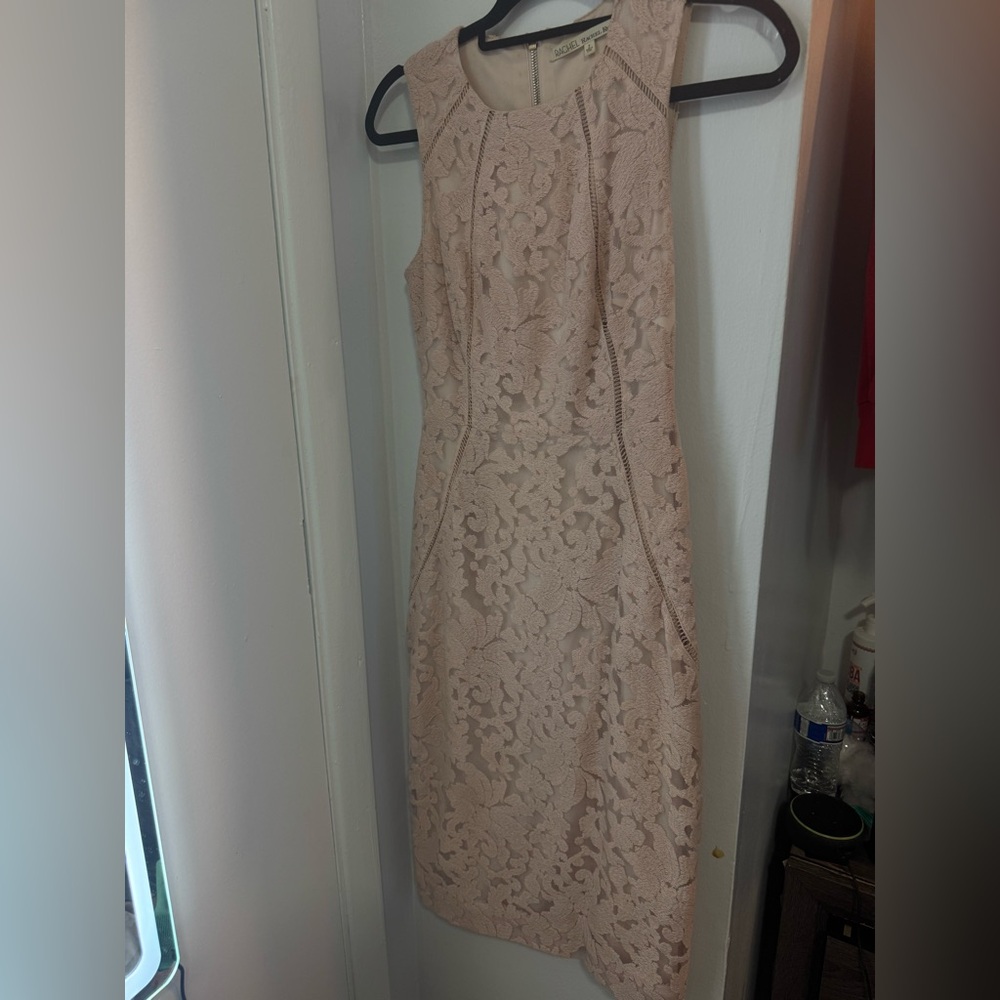 RACHEL Rachel Roy Lace Midi Dress - Blush
